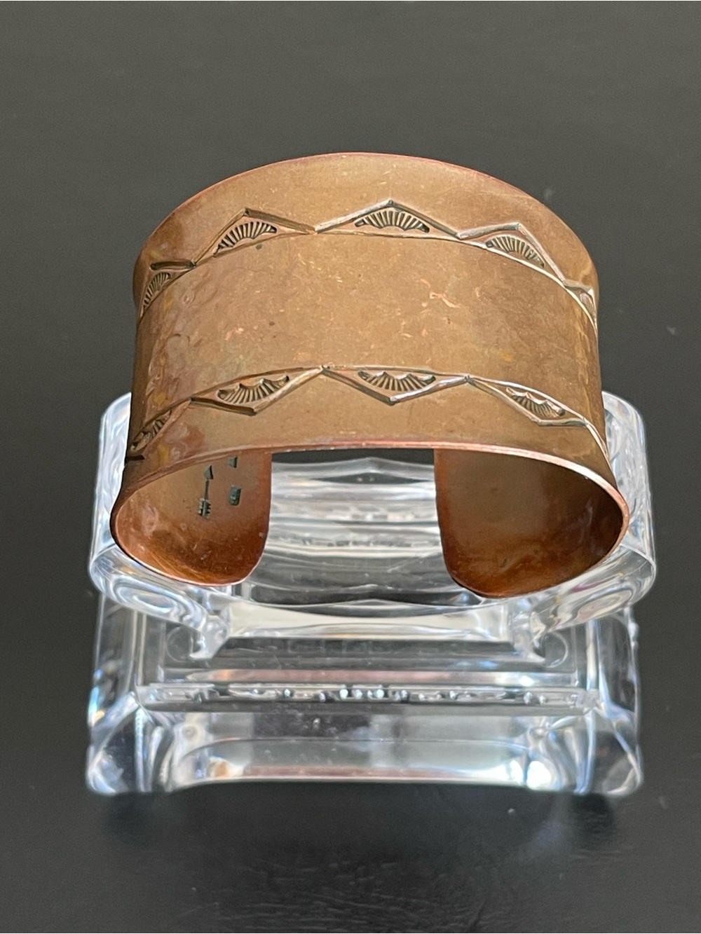 Vintage Navajo signed handcrafted Copper Cuff Bracelet.